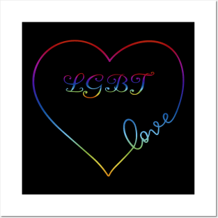 LGBT Rainbow Love Heart Pride Design Posters and Art